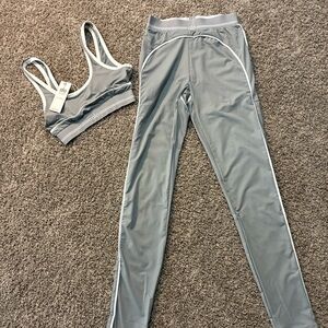 ALO Yoga Gray and White Activewear Set